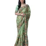 Embroidered Saree with Lace Border