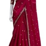 Saree For Womens Bollywood Style Zimmy Choo Organza Silk Fabric On Beautiful Sequance Embrodery Work
