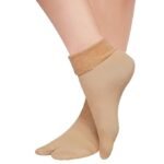 Winter Socks for Women (1 pair) | Thumb Toe Design | Warm Inner Fleece | Cotton Polyester Lycra Blend | Stretchable | Assorted Color | Free Size