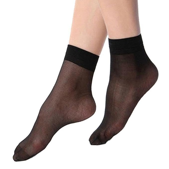 617Di88o0CL._SX679_.jpg Pack of 1 Black Ultra-Thin Transparent Nylon Summer Socks/Stocking Socks for Ladies/Women/Girl's (Ankle Length Socks) - Image 1