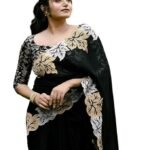 Women's Chifon Floral Printed Saree With Unstiched Blouse Piece For Festival And Function.