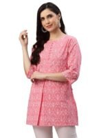 Women's Cotton Floral Printed Short Kurta for Women