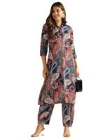 Women's Cotton Blend Co Ord Set | Co Ord Set for Women Stylish | Kurta Set for Women | Kurta Set | Ethnic Co Ord Set for Women | 3/4 Sleeve Women Co-ord set