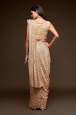 Women's Georgette Heavy Sequins Work Heavy Saree with Blouse (Latest-Sequins-Party-Saree) - Image 3