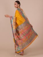 Mustard Silk Saree with Unstitched Blouse - Image 4
