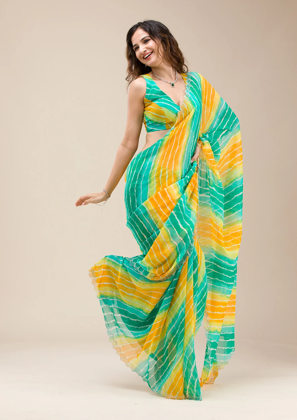 koskii-ramagreen-stonework-georgette-designer-saree-saus0038527_ramagreen_1_7.webp Rama Green Stonework Georgette Saree - Image 1