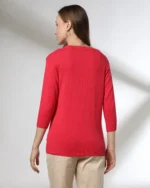 Women Ribbed Regular Fit Crew-Neck T-Shirt - Image 3