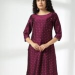Women Micro Print Straight Kurta