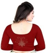 Full Diamond Stylish Readymade Stitched Stretchable Blouses, Readymade Cotton Lycra Round Neck Full Sleeve Blouse for Women - Image 3